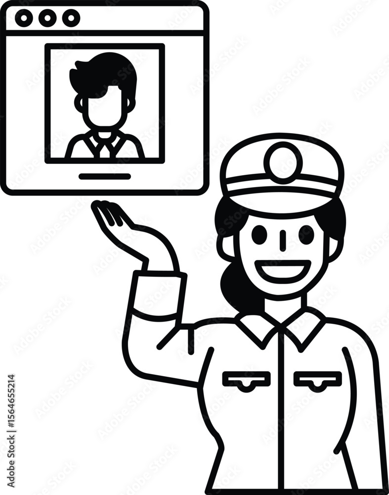 A woman is holding a picture of a man and smiling A woman is holding a picture of a man and smiling