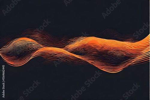 ia generated. Monochrome abstract landscape with undulating black and white stripes, creating an illusion of a wavy terrain or surreal environment.