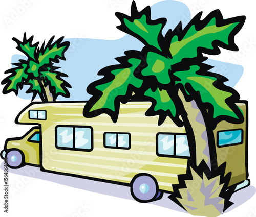 RV, travel trailer, camper, motor home, line art, black and white, illustration, recreational vehicle, fifth wheel, van camper, vintage14
