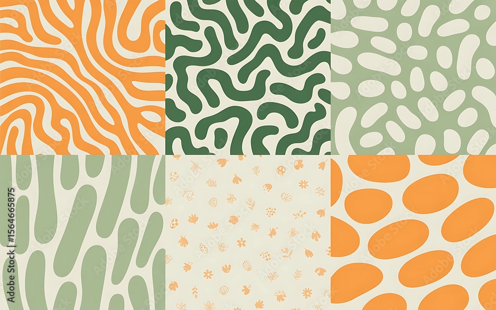 Abstract Seamless Patterns: Organic Shapes, Trendy Textures for Design Projects Abstract Seamless Patterns: Organic Shapes, Trendy Textures for Design Projects