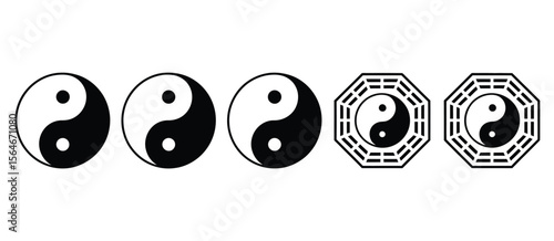 Yin Yang Symbols with and without a Frame