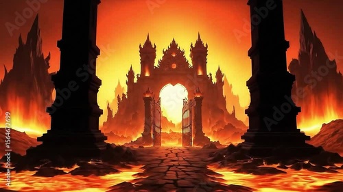 Gate of Hell concept. Biblical religious theme.