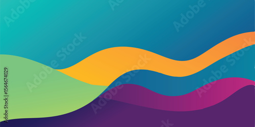 abstract background with colorful waves, vector illustration colorful yellow green
