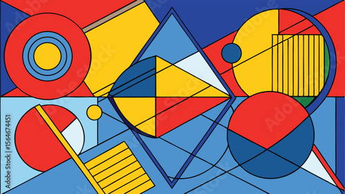 Abstract colorful background with geometric shapes. Vector illustration for your design.