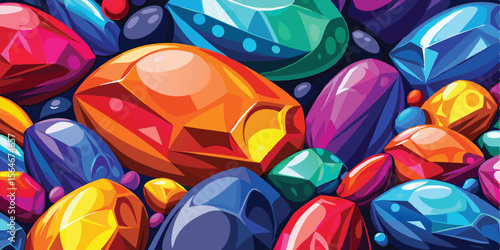 Seamless background with precious stones. Vector illustration. colorful