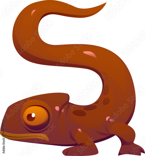 Cartoon Mexican font chameleon lizard number 5 five. Hispanic culture festival animal mascot typeface figure or number. Latin America holiday vector font numeral symbol or fiesta typeset math digit