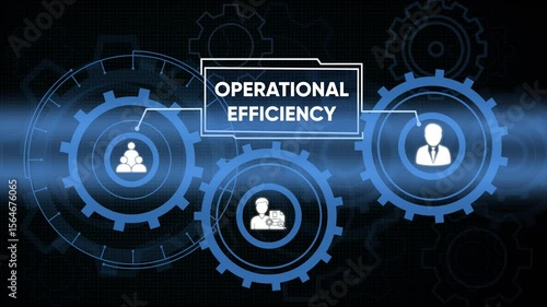 Modern operational efficiency concept represented with gears and business icons