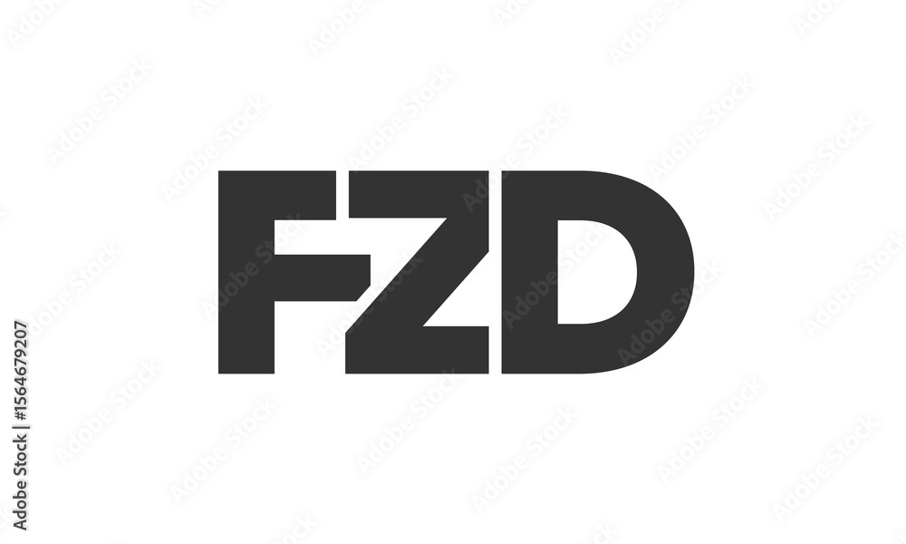 Fototapeta premium FZD logo design template with strong and modern bold text. Initial based vector logotype featuring simple and minimal typography. Trendy company identity.