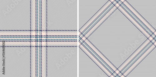 Elegant gray plaid patterns, perfect for textile design, fashion, or website backgrounds.  Two variations classic crosshatch and a stylish diamond design.