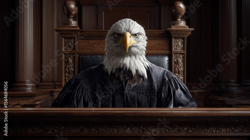 Eagle Judge Portrait in Courtroom