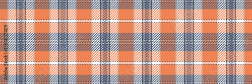 Grand texture background textile, inspiration pattern check vector. Horizontal seamless tartan fabric plaid in orange and blue colors.