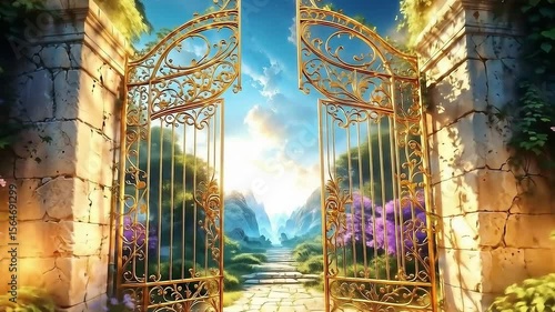 Gate of Heaven concept. Biblical religious theme.