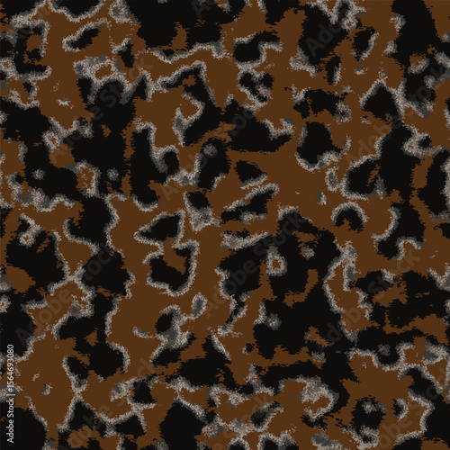 pattern cow leather natural print animal skin spots on a white background. Mammals Fur texture. Design elements leather. Camouflage predator. Vector illustration