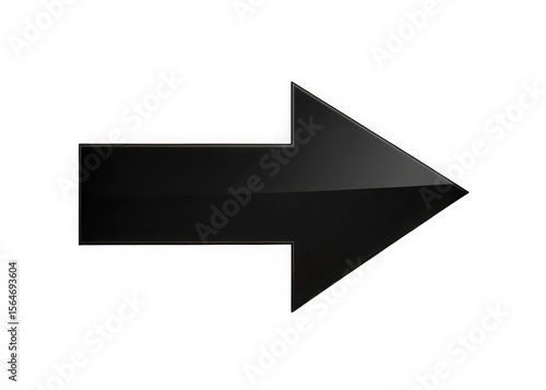 Free Download Glossy black arrow pointing right isolated on transparent background - GFXLoad