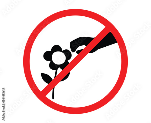 Do not pick the flowers sign. no pick the flowers are allowed. no picking flowers. no flower picking. do not pick flowers