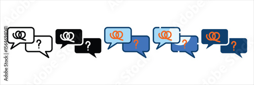 Language Barrier Icon Set Multiple Style Collection