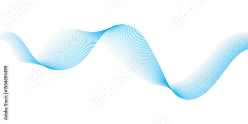 "A delicate, flowing wave of translucent blue light gracefully traverses a pristine white background, creating a sense of ethereal movement and modern simplicity."