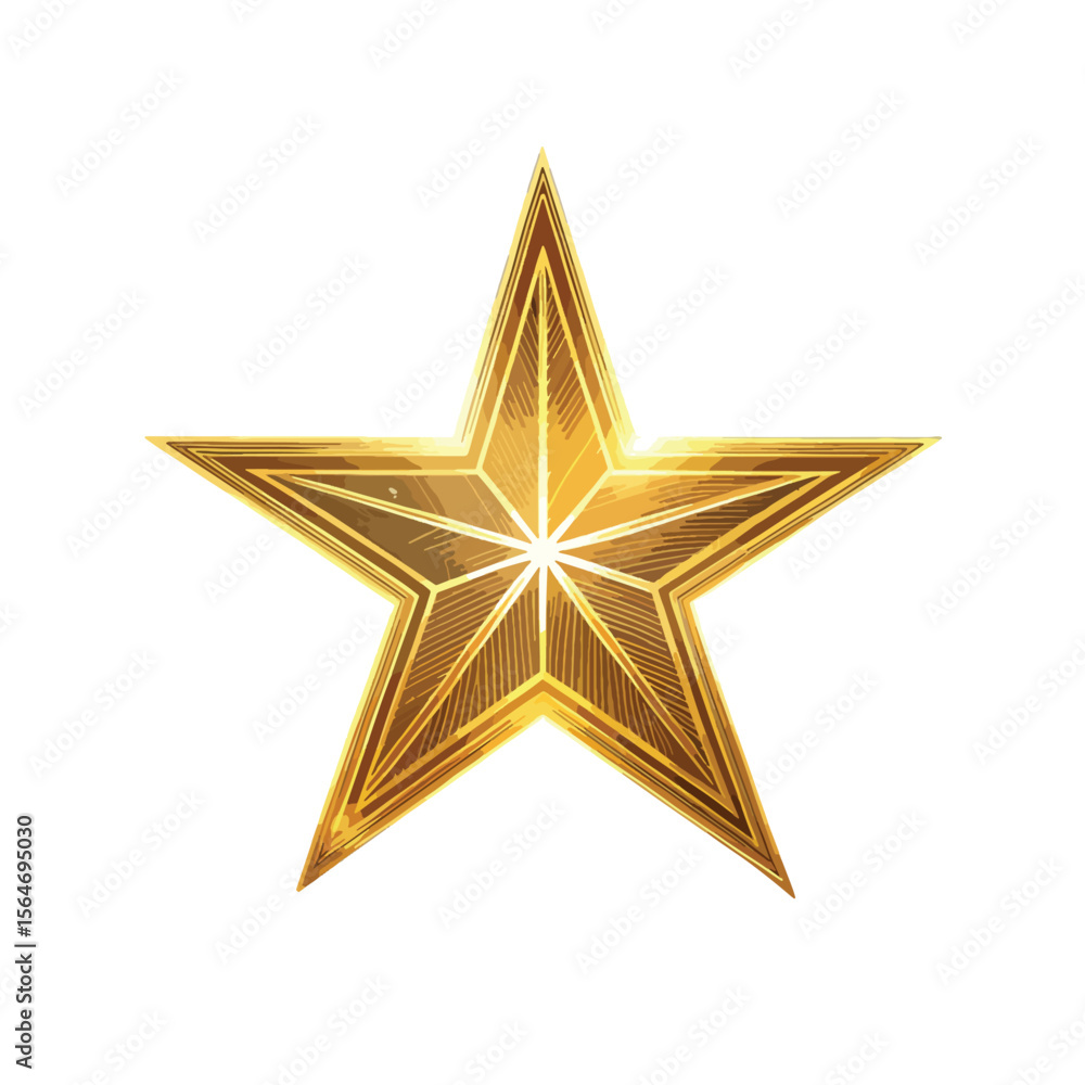 Fototapeta premium golden star on white background