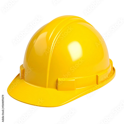 Yellow Protective Hard Hat: This image highlights a bright yellow hard hat, a symbol of safety and protection in construction and industrial environments.