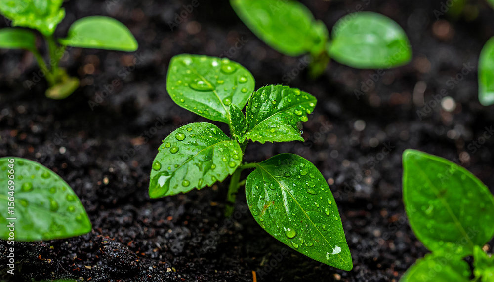 Seedling growth plant leaves garden agriculture soil Seedling growth plant leaves garden agriculture soil