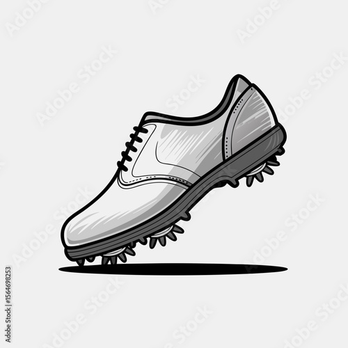 Illustration of golf shoes with replaceable spikes
