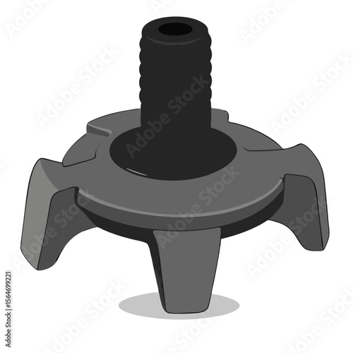 Vector illustration of isolated golf spike replacement with metal and rubber parts
