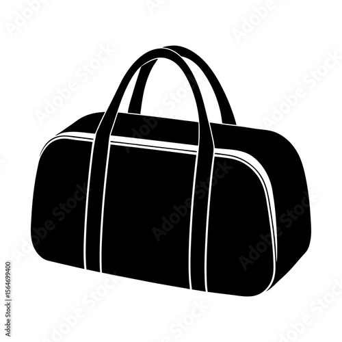 Gym bag duffel bag travel bag sports bag luggage vector art silhouette