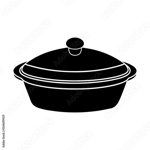 Casserole dish cooking pot kitchenware cookware food preparation silhouette