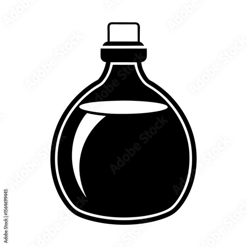 Potion bottle liquid container medicine elixir vector graphic silhouette