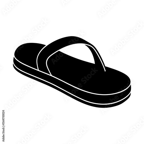 Flip flop footwear sandal summer beach shoe vacation footwear silhouette