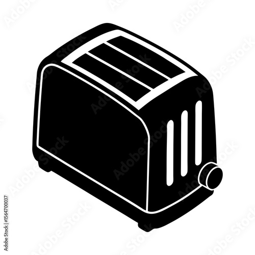 Toaster appliance kitchen bread breakfast slice vector graphic silhouette