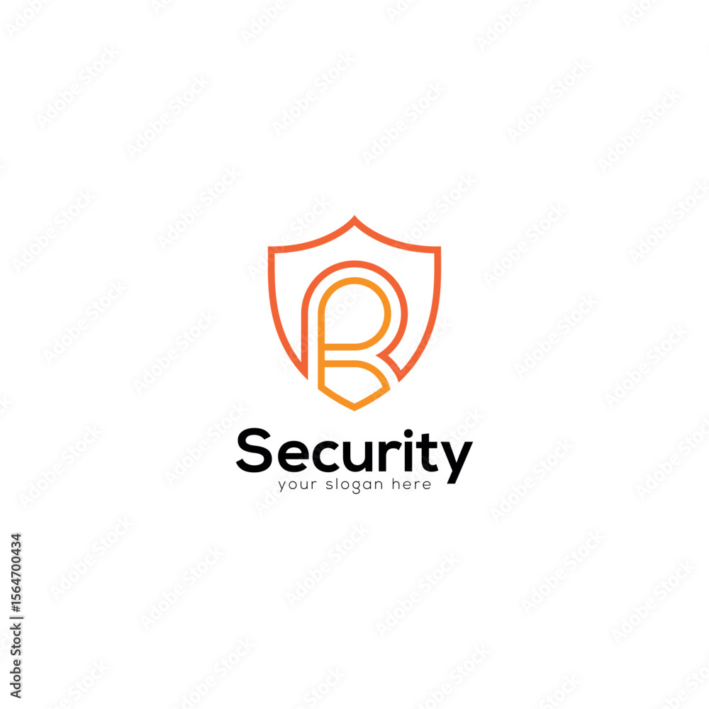 Obraz premium R Letter Shield Logo. Abstract Monogram Symbol.