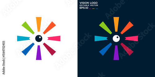 Vision logo. Eye, camera, media. Vector icon symbol template EPS 10.