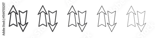 arrow up and down icon simple illustration collection symbol
