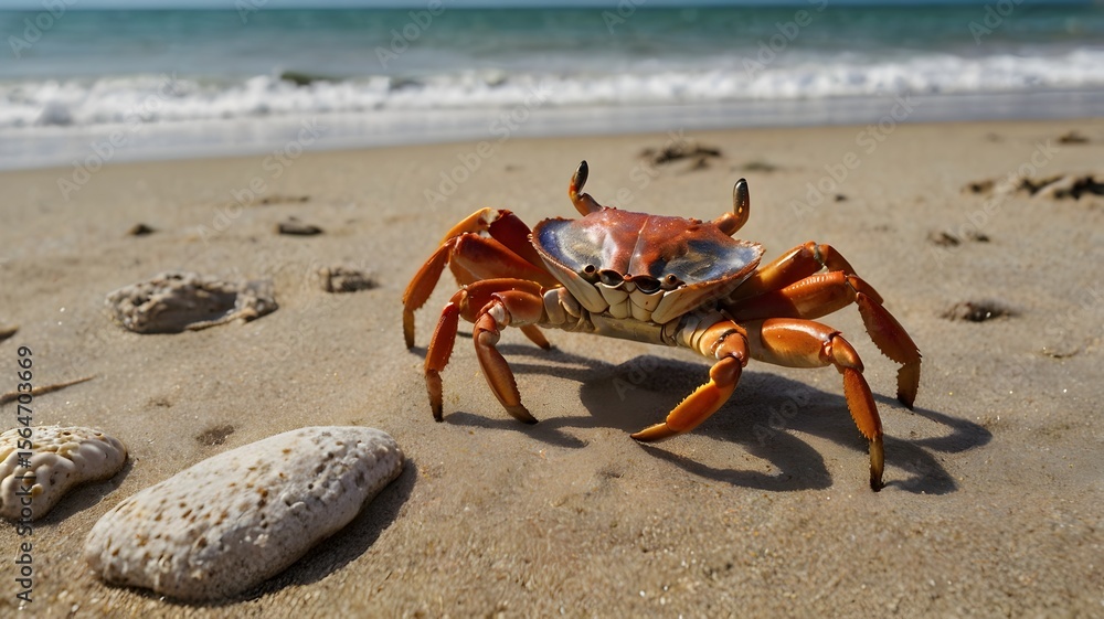 Close-Up of a Crab on Sandy Beach – Vibrant Summer Nature Stock Image Featuring Marine Wildlife, Coastal Scenery, Ocean Vibes, and Seaside Relaxation
Close-Up of a Crab on Sandy Beach – Vibrant Summer Nature Stock Image Featuring Marine Wildlife, Coastal Scenery, Ocean Vibes, and Seaside Relaxation