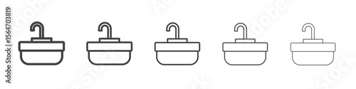 bathroom sink icon simple illustration collection symbol