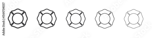 Blank Fire Department badge icon simple illustration collection symbol