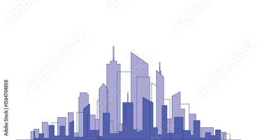 The city skyline painted in various shades