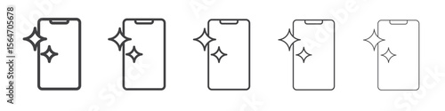 clean phone glass icon simple illustration collection symbol