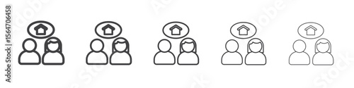Couple dreaming home icon simple illustration collection symbol