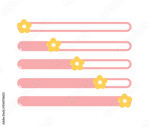 Cute Floral Slider Controls for Progress and Ratings 
