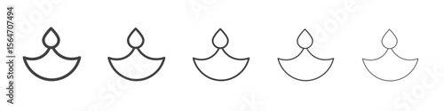diwali diya icon simple illustration collection symbol
