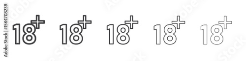 Eighteen plus icon simple illustration collection symbol