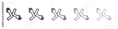 elbow greeting icon simple illustration collection symbol