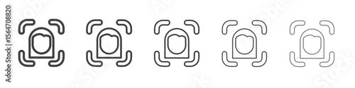 face detection icon simple illustration collection symbol