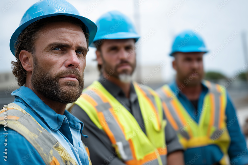 Obraz premium Construction Workers in Safety Gear