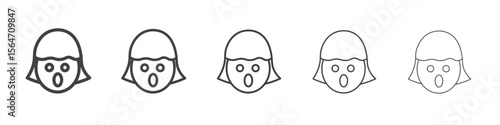 girl in shock icon simple illustration collection symbol