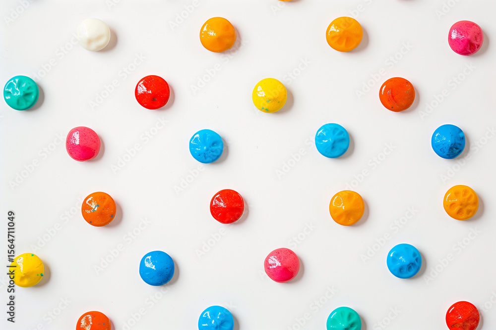 Colorful Sugar Seeds on White Surface Colorful Sugar Seeds on White Surface