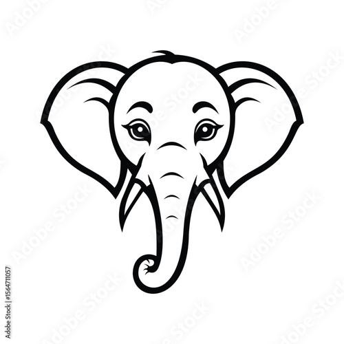 A mighty glyph icon of elephant mascot face