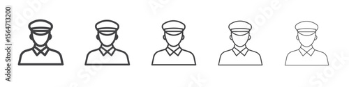 Male chief officer icon simple illustration collection symbol